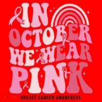 In October We Wear Pink Breast Cancer Awareness Santa Hat thumb 1