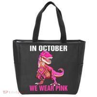 In October We Wear P.I.N.K Breast Cancer Trex Dino Tote Bag thumb 0