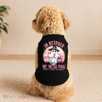 In October We Wear Pink Breast Cancer Halloween Ghost Doggie Tank thumb 2
