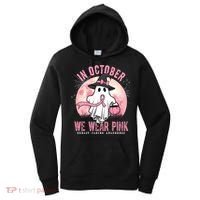 In October We Wear Pink Breast Cancer Halloween Ghost Women's Hoodie thumb 0