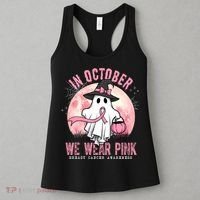 In October We Wear Pink Breast Cancer Halloween Ghost Women's Tank Top thumb 3