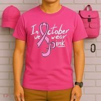 In October We Wear Pink Breast Cancer Awareness Month T-Shirt thumb 6