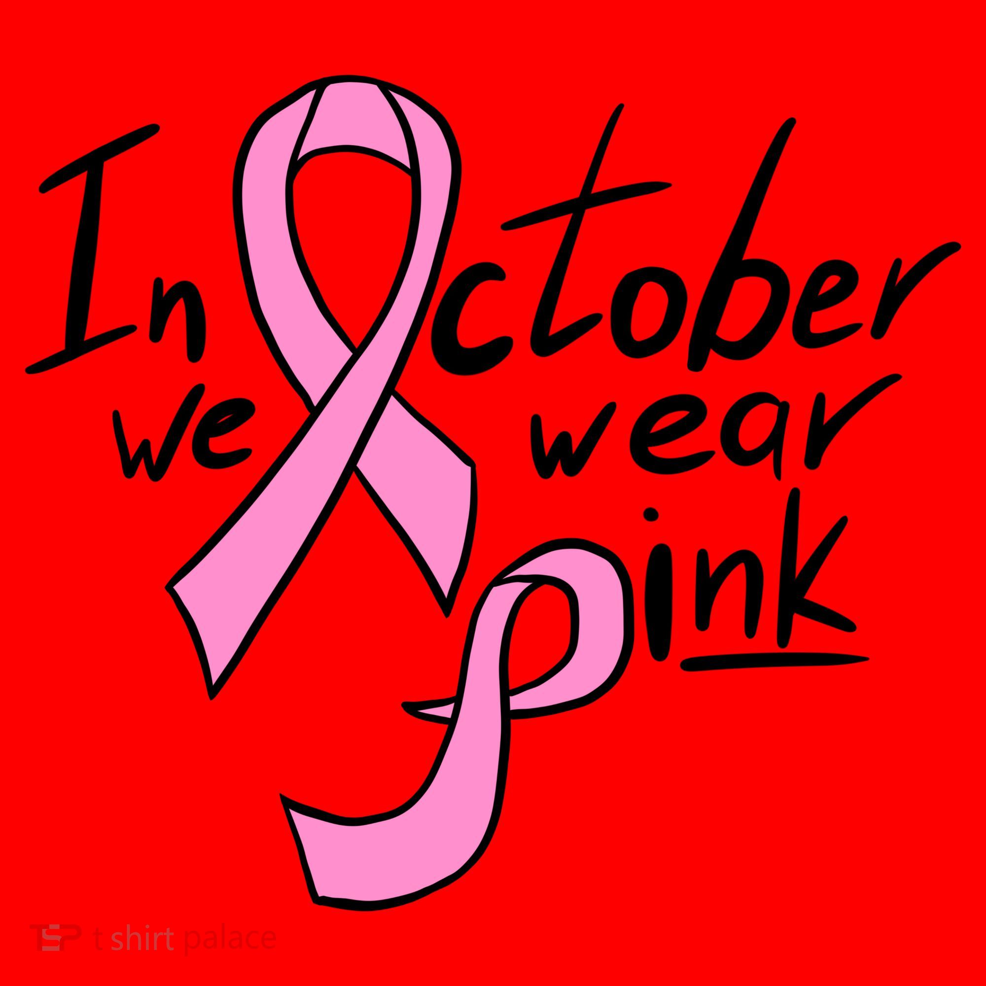 In October We Wear Pink Breast Cancer Awareness Month Santa Hat