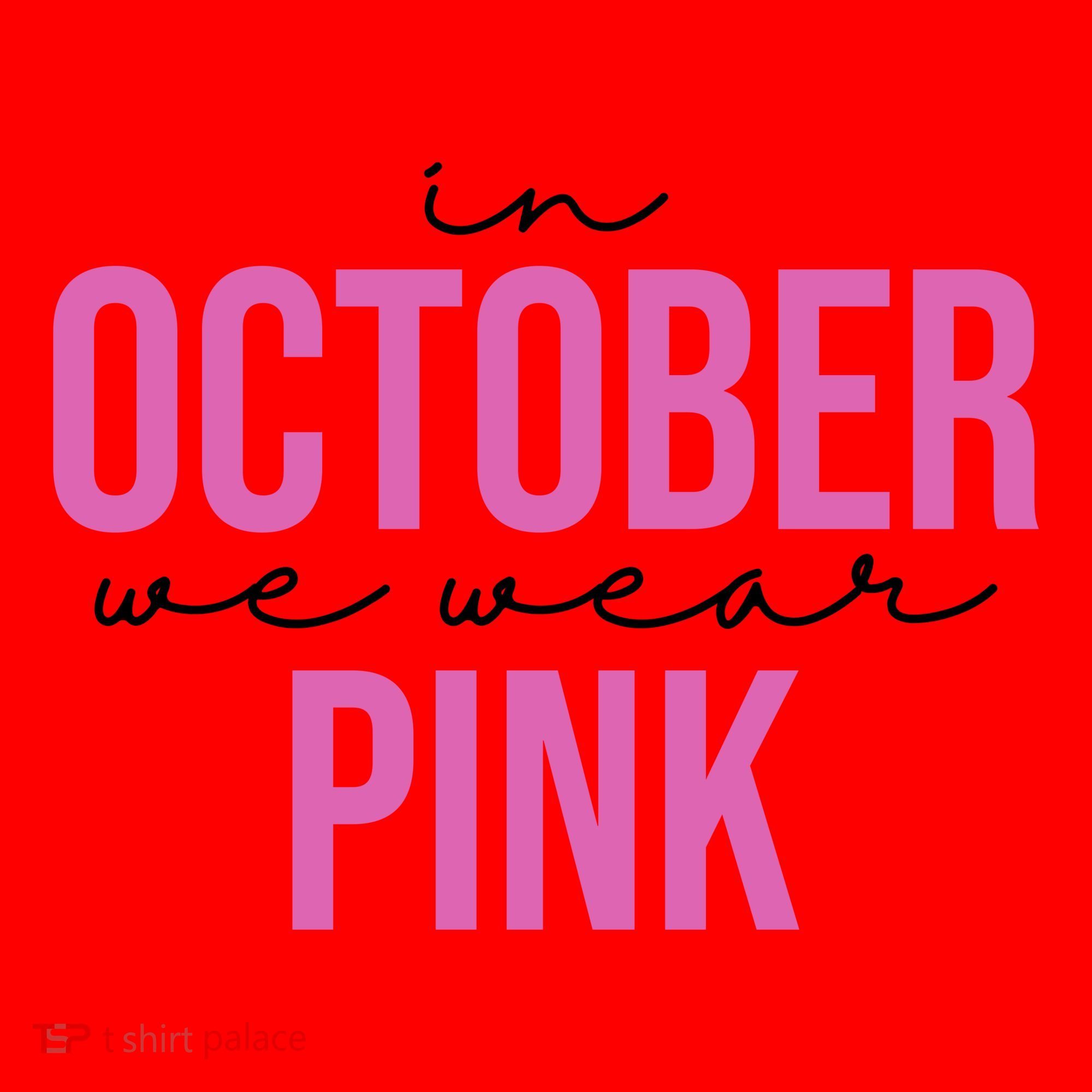In October We Wear Pink Breast Cancer Awareness Santa Hat