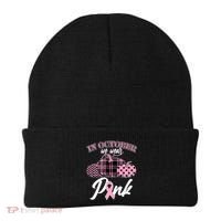 In October We Wear Pink Pattern Pumpkins Breast Cancer Awareness Beanie thumb 0