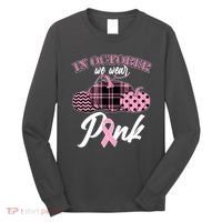 In October We Wear Pink Pattern Pumpkins Breast Cancer Awareness Long Sleeve Shirt thumb 0