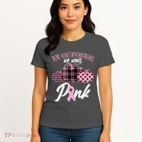 In October We Wear Pink Pattern Pumpkins Breast Cancer Awareness Women's T-Shirt thumb 4