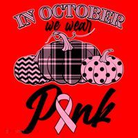 In October We Wear Pink Pattern Pumpkins Breast Cancer Awareness Santa Hat thumb 1