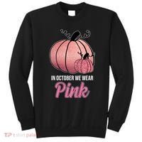 In October We Wear Pink Breast Cancer Pumpkin Sweatshirt thumb 0