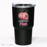 In October We Wear Pink Breast Cancer Pumpkin Tumbler thumb 0
