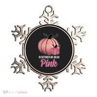 In October We Wear Pink Breast Cancer Pumpkin Ornament thumb 0