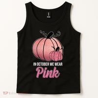 In October We Wear Pink Breast Cancer Pumpkin Tank Top thumb 2