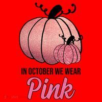 In October We Wear Pink Breast Cancer Pumpkin Santa Hat thumb 1