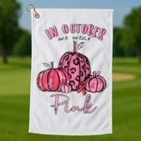 In October We Wear Pink Golf Towel thumb 1