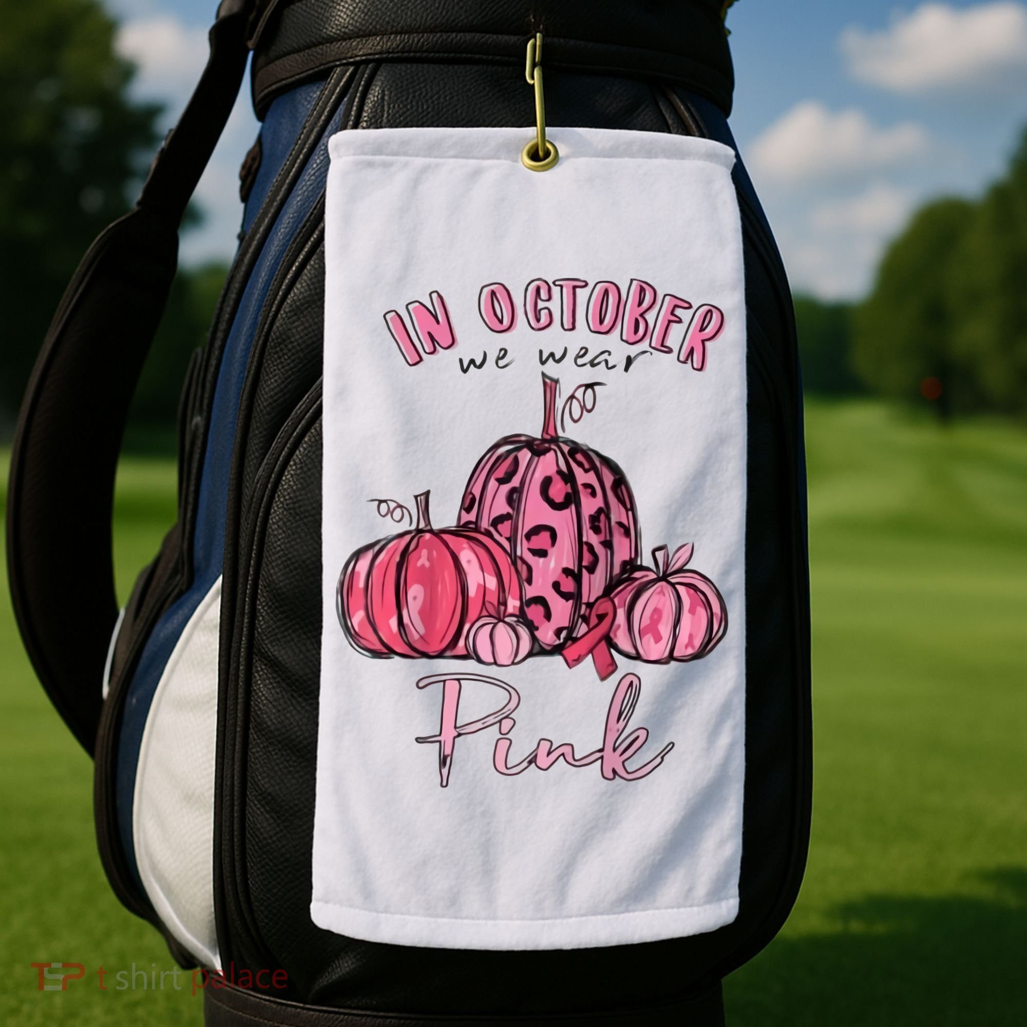 In October We Wear Pink Golf Towel