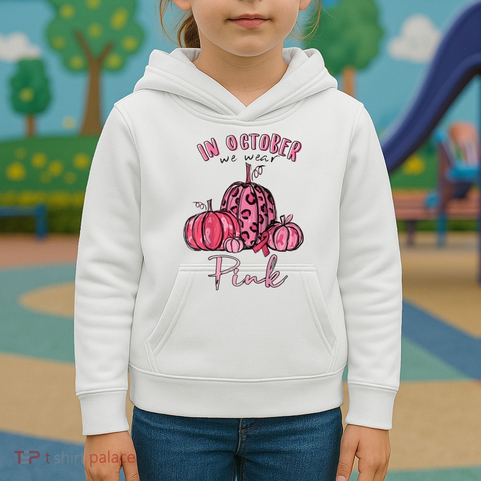 In October We Wear Pink Kids Hoodie