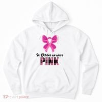 In October We Wear Pink Plaid Ribbon Hoodie thumb 0