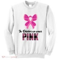 In October We Wear Pink Plaid Ribbon Sweatshirt thumb 0