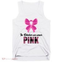 In October We Wear Pink Plaid Ribbon Tank Top thumb 0