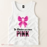 In October We Wear Pink Plaid Ribbon Tank Top thumb 2