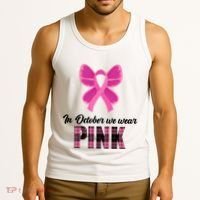 In October We Wear Pink Plaid Ribbon Tank Top thumb 3