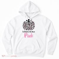 In October We Wear Pink Cheetah Pumpkin Breast Cancer Hoodie thumb 0