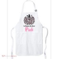 In October We Wear Pink Cheetah Pumpkin Breast Cancer Apron thumb 0