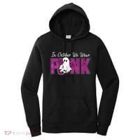 In October We Wear Pink Breast Cancer Awareness Halloween Women's Hoodie thumb 0