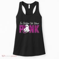 In October We Wear Pink Breast Cancer Awareness Halloween Women's Tank Top thumb 0