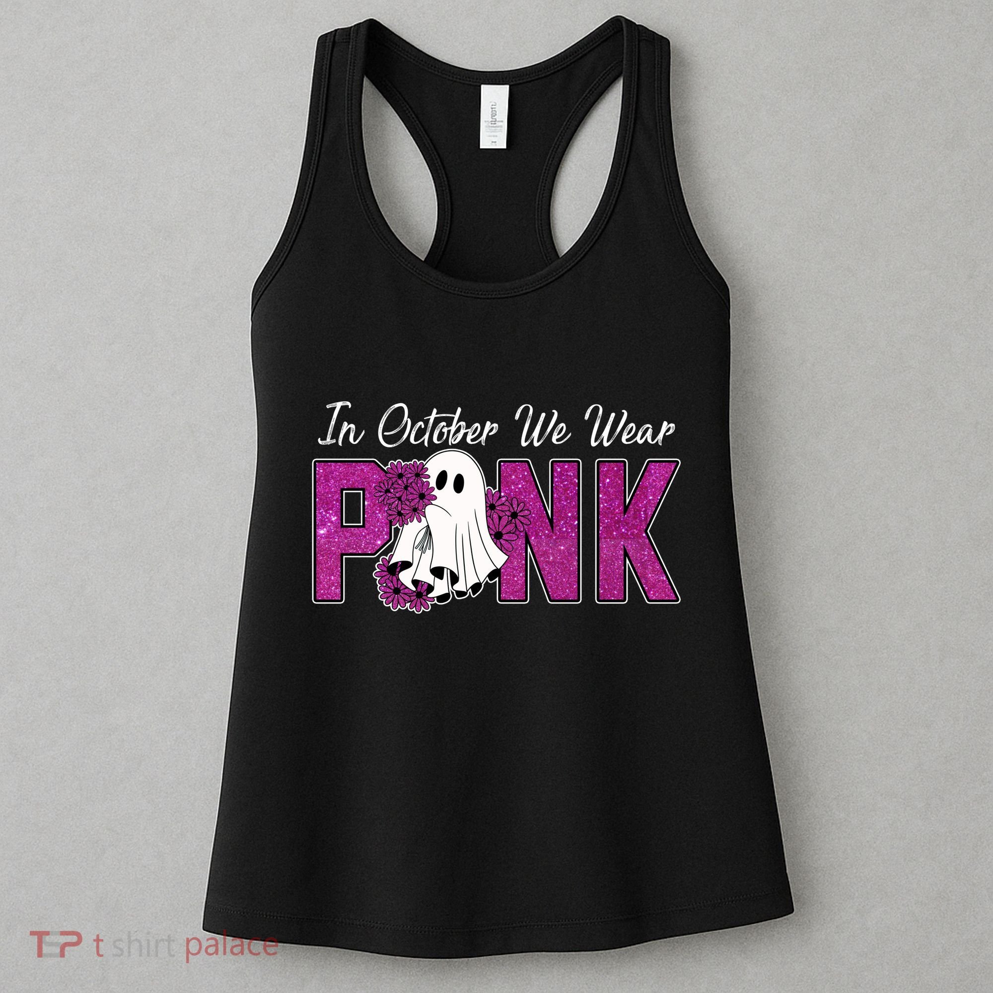 In October We Wear Pink Breast Cancer Awareness Halloween Women's Tank Top