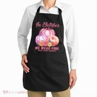 In October We Wear Pink Breast Cancer Awareness Pumpkin Patch Apron thumb 2