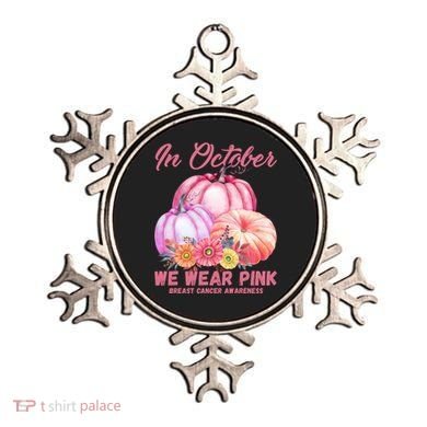 In October We Wear Pink Breast Cancer Awareness Pumpkin Patch Ornament