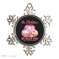 In October We Wear Pink Breast Cancer Awareness Pumpkin Patch Ornament thumb 0