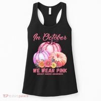 In October We Wear Pink Breast Cancer Awareness Pumpkin Patch Women's Tank Top thumb 0