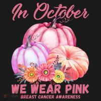 In October We Wear Pink Breast Cancer Awareness Pumpkin Patch Women's Long Sleeve Shirt thumb 2