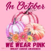 In October We Wear Pink Breast Cancer Awareness Pumpkin Patch T-Shirt thumb 7