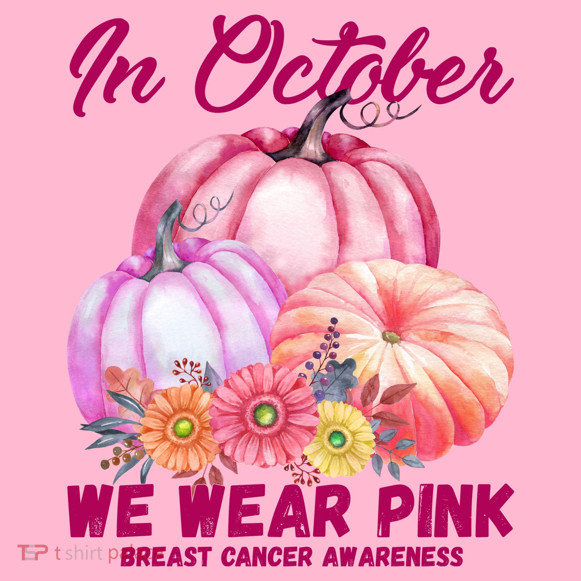 In October We Wear Pink Breast Cancer Awareness Pumpkin Patch Visor