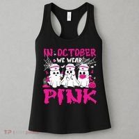 In October We Wear Nurse Ghost Halloween Breast Cancer Women's Tank Top thumb 3