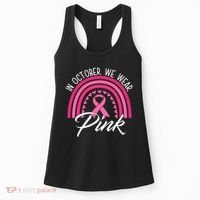 In October We Wear Pink Rainbow Ribbon Breast Cancer Women's Tank Top thumb 0