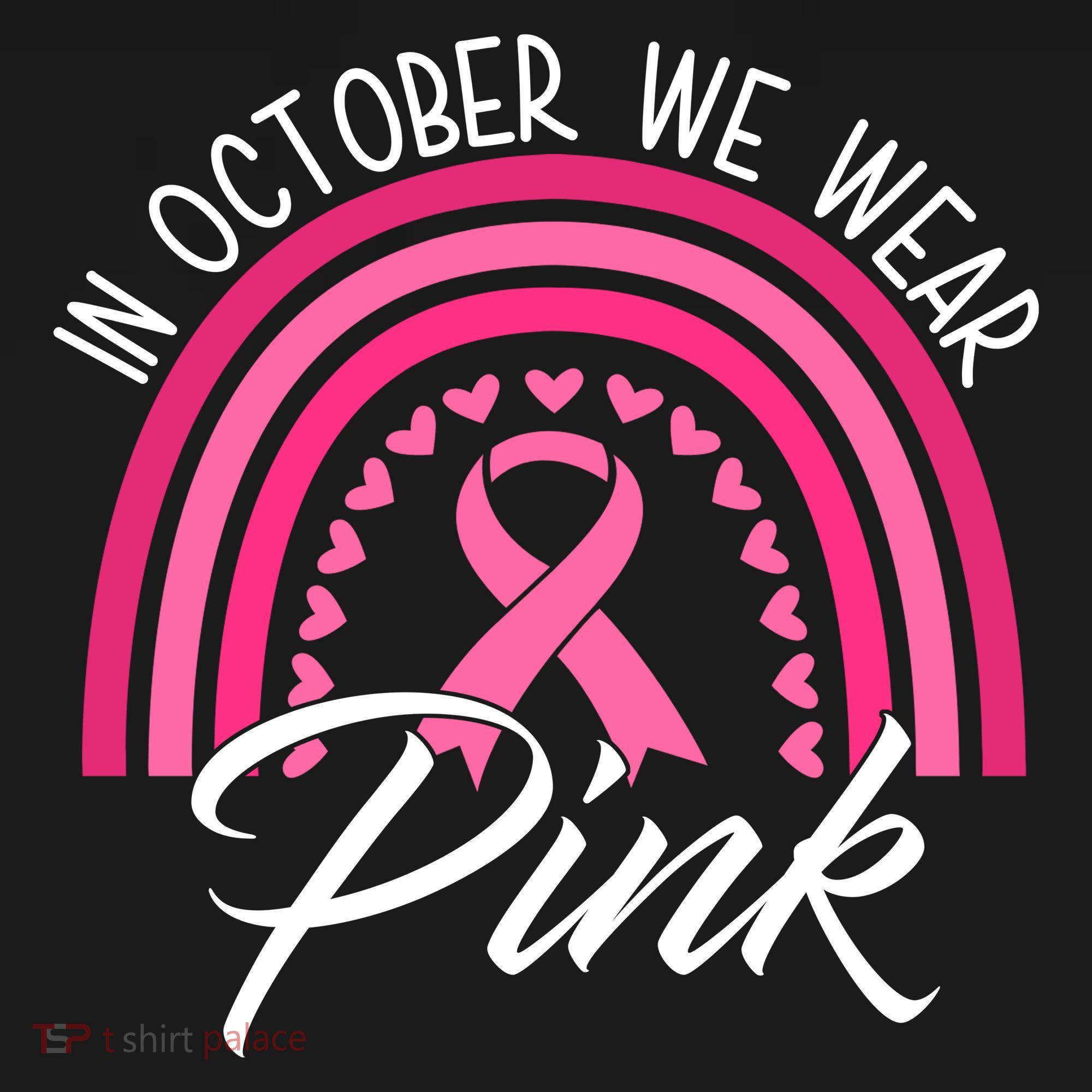 In October We Wear Pink Rainbow Ribbon Breast Cancer Women's Tank Top
