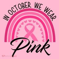 In October We Wear Pink Rainbow Ribbon Breast Cancer T-Shirt thumb 7