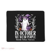 In October We Wear Purple Domestic Violence Ghost Halloween Mousepad thumb 0