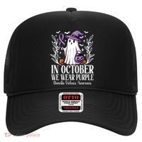 In October We Wear Purple Domestic Violence Ghost Halloween Hat thumb 0