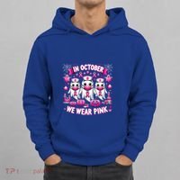 In October We Wear Nurse Ghost Halloween Breast Cancer Cute Gift Hoodie thumb 0