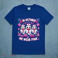 In October We Wear Nurse Ghost Halloween Breast Cancer Cute Gift T-Shirt thumb 5