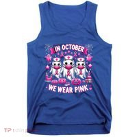 In October We Wear Nurse Ghost Halloween Breast Cancer Cute Gift Tank Top thumb 0