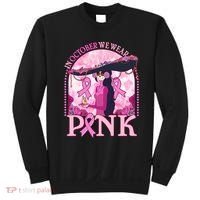 In October We Wear Pink Sugar Skull Lady Breast Cancer Awareness Sweatshirt thumb 0