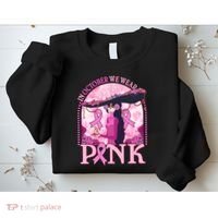 In October We Wear Pink Sugar Skull Lady Breast Cancer Awareness Sweatshirt thumb 2