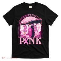 In October We Wear Pink Sugar Skull Lady Breast Cancer Awareness T-Shirt thumb 0