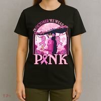 In October We Wear Pink Sugar Skull Lady Breast Cancer Awareness T-Shirt thumb 4